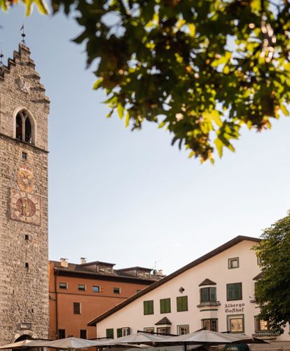 The landmark of Sterzing, the Zwölferturm clock tower