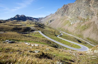 Timmeljoch mountain pass in summer